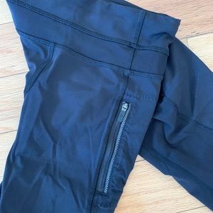 Lululemon Black Mesh Panel 7/8 Leggings